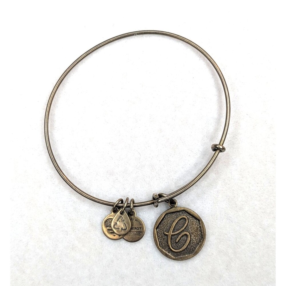 ALEX AND ANI Initial C Monogram Medallion Bronze-tone Charm Bracelet 2015